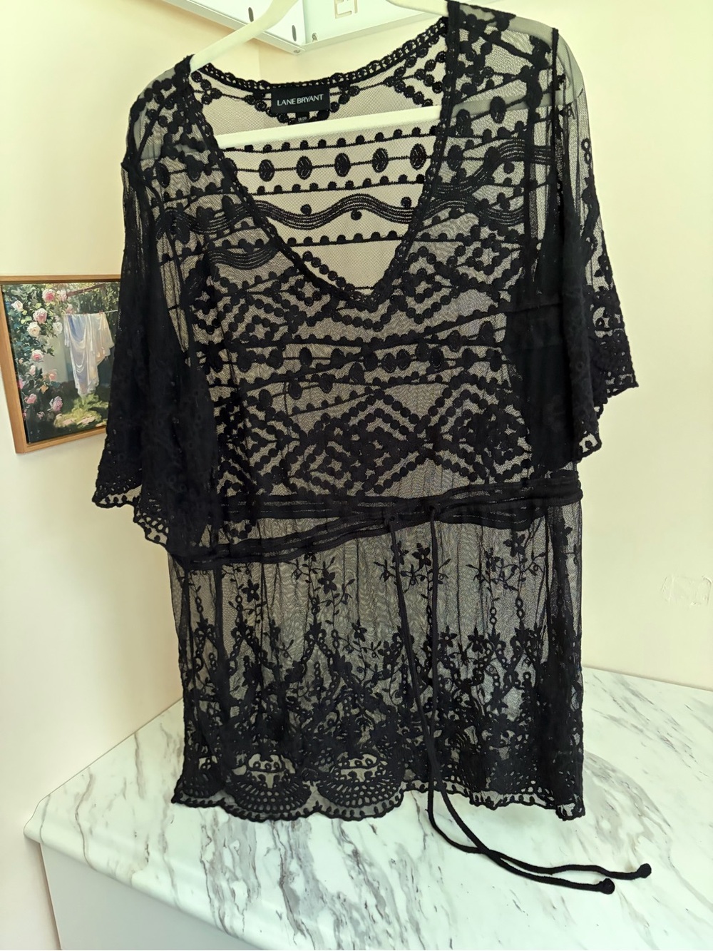 Lane Bryant Black Lace Swim Cover-Up